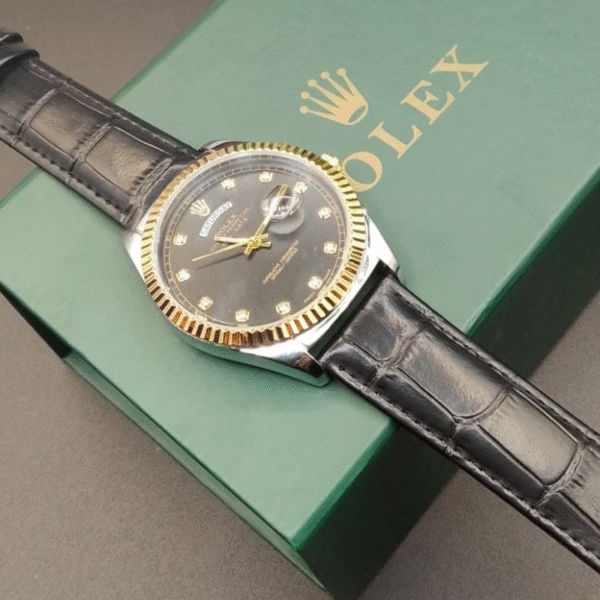 Rolex Day-Date with Black Diamond Dial - Image 2